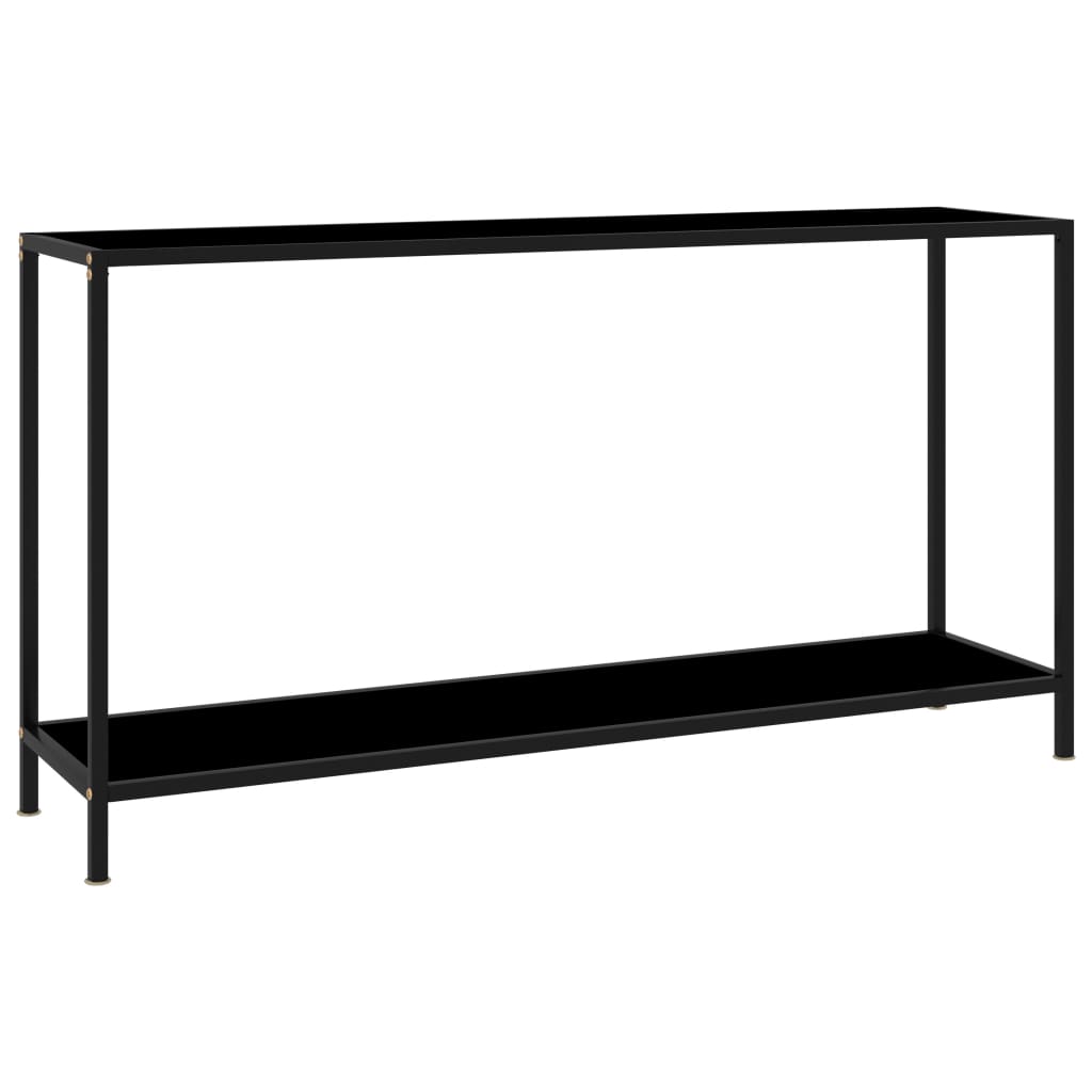 Τραπέζι Κονσόλα Μαύρο 140 x 35 x 75 εκ. από Ψημένο Γυαλί