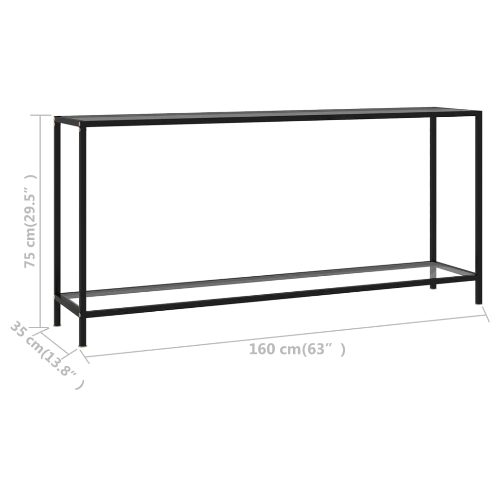 Τραπέζι Κονσόλα Διαφανές 160 x 35 x 75 εκ. από Ψημένο Γυαλί