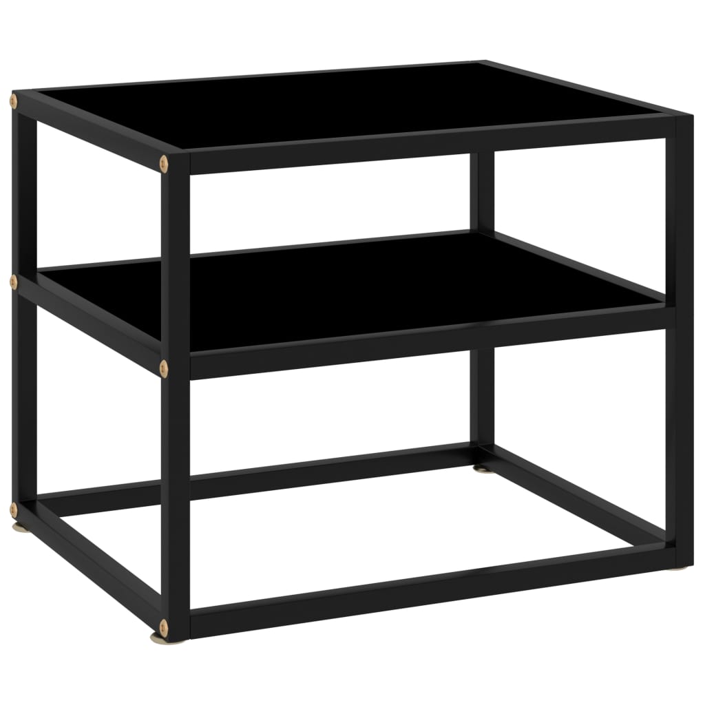 322852  Console Table Black 50x40x40 cm Tempered Glass - Pakobazaar