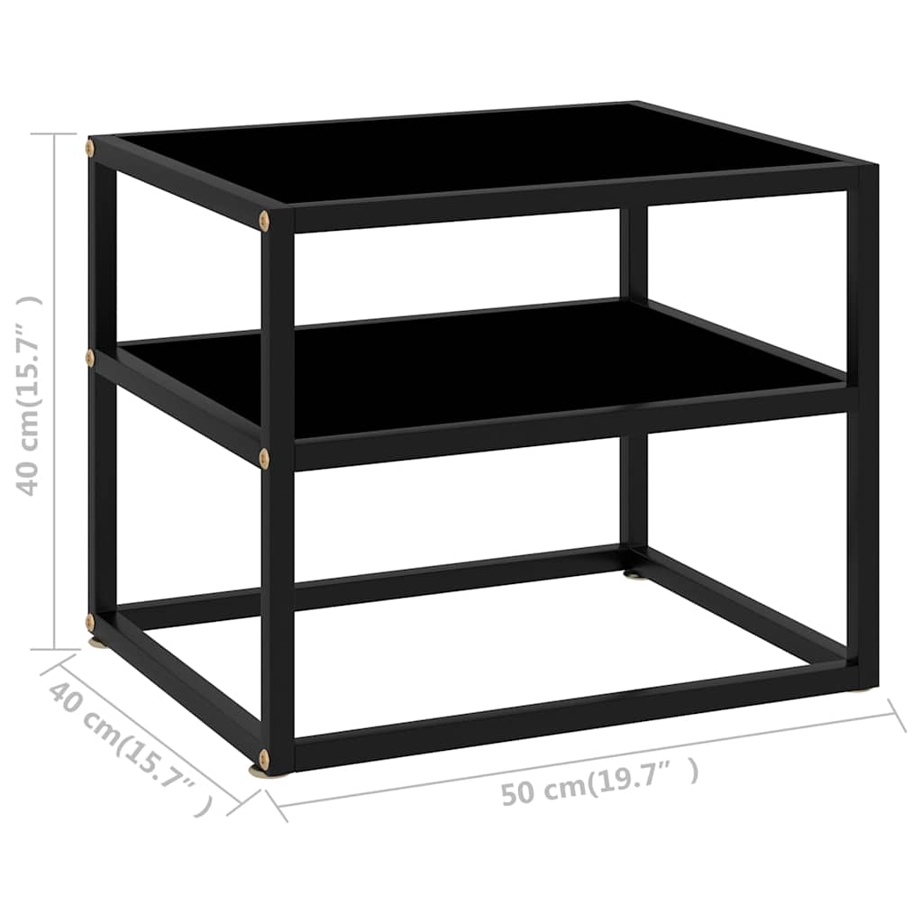 322852  Console Table Black 50x40x40 cm Tempered Glass - Pakobazaar