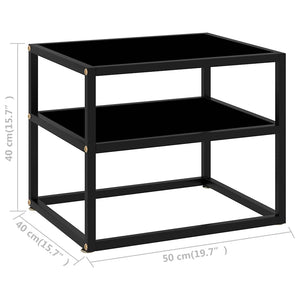 322852  Console Table Black 50x40x40 cm Tempered Glass - Pakobazaar