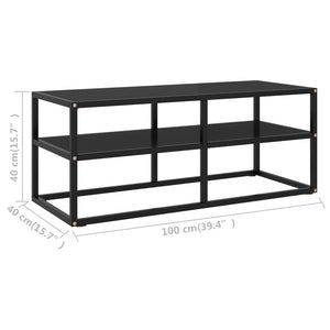Έπιπλο Τηλεόρασης με Μαύρο Γυαλί 100 x 40 x 40 εκ. - Pakobazaar