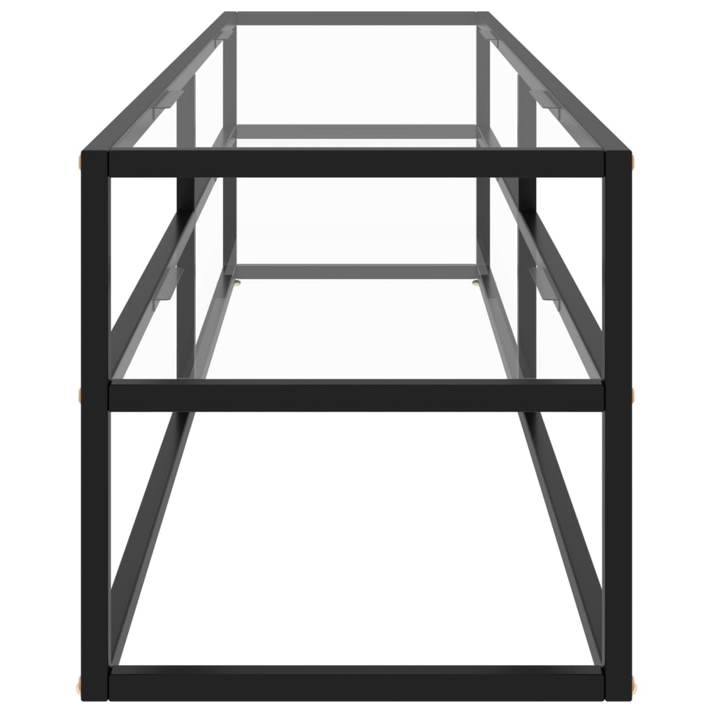 Έπιπλο Τηλεόρασης με Ψημένο Γυαλί Μαύρο 160 x 40 x 40 εκ. - Pakobazaar