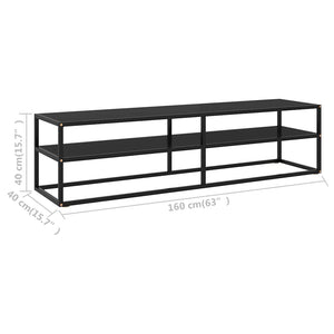 Έπιπλο Τηλεόρασης με Μαύρο Γυαλί 160 x 40 x 40 εκ.