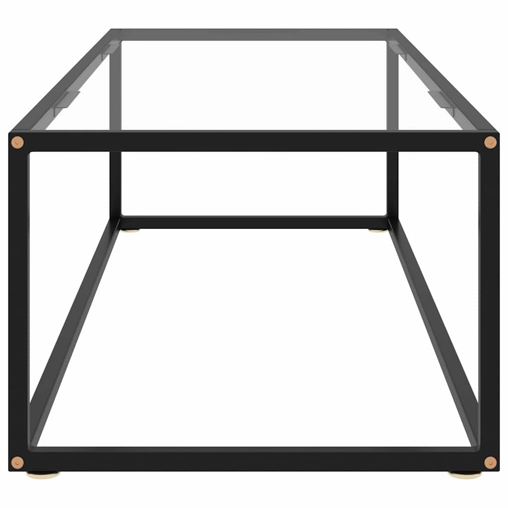 Τραπεζάκι Σαλονιού Μαύρο 120 x 60 x 35 εκ. με Ψημένο Γυαλί