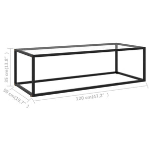 Τραπεζάκι Σαλονιού Μαύρο 120 x 60 x 35 εκ. με Ψημένο Γυαλί