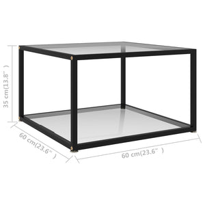Τραπεζάκι Σαλονιού Διαφανές 60 x 60 x 35 εκ. από Ψημένο Γυαλί