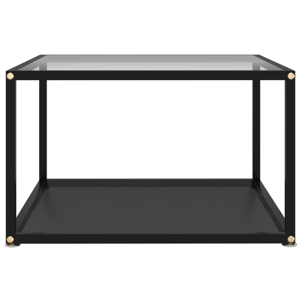 322891  Coffee Table Transparent and Black 60x60x35 cm Tempered Glass - Pakobazaar