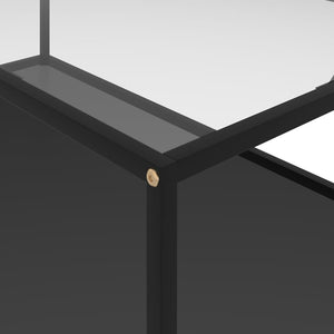 Τραπεζάκι Σαλονιού Διαφανές / Μαύρο 120x60x35 εκ. Ψημένο Γυαλί