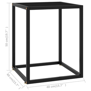 Τραπεζάκι Σαλονιού Μαύρο 40 x 40 x 50 εκ. με Μαύρο Γυαλί