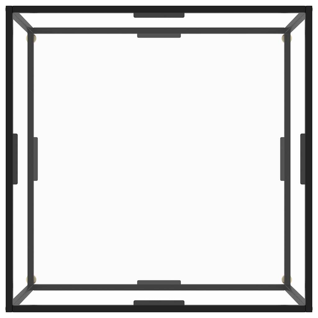 Τραπέζι Σαλονιού Μαύρο 90 x 90 x 50 εκ. με Ψημένο Γυαλί