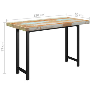 Τραπεζαρία Πόδια Σχήματος «H» 120x60x77 εκ. Μασίφ Ανακυκλ. Ξύλο