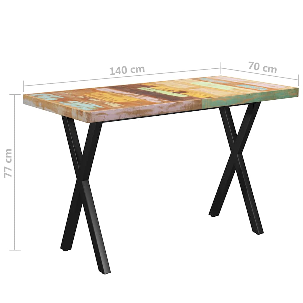 Τραπεζαρία Πόδια Σχήματος «X» 140x70x77 εκ. Μασίφ Ανακυκλ. Ξύλο - Pakobazaar