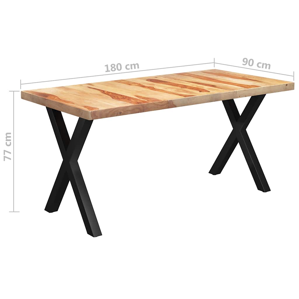 Τραπεζαρία Πόδια Σχήματος «X» 180x90x77 εκ. Μασίφ Ξύλο