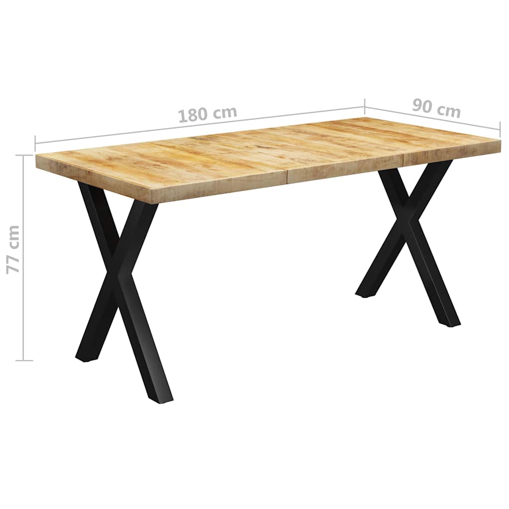 Τραπεζαρία Πόδια Σχήματος «X» 180x90x77 εκ. Μασίφ Ξύλο Μάνγκο