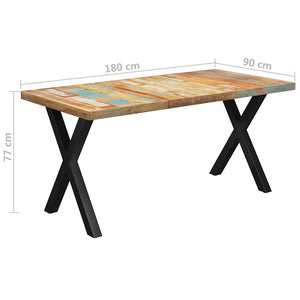 Τραπεζαρία Πόδια Σχήματος «X» 180x90x77 εκ. Μασίφ Ανακυκλ. Ξύλο
