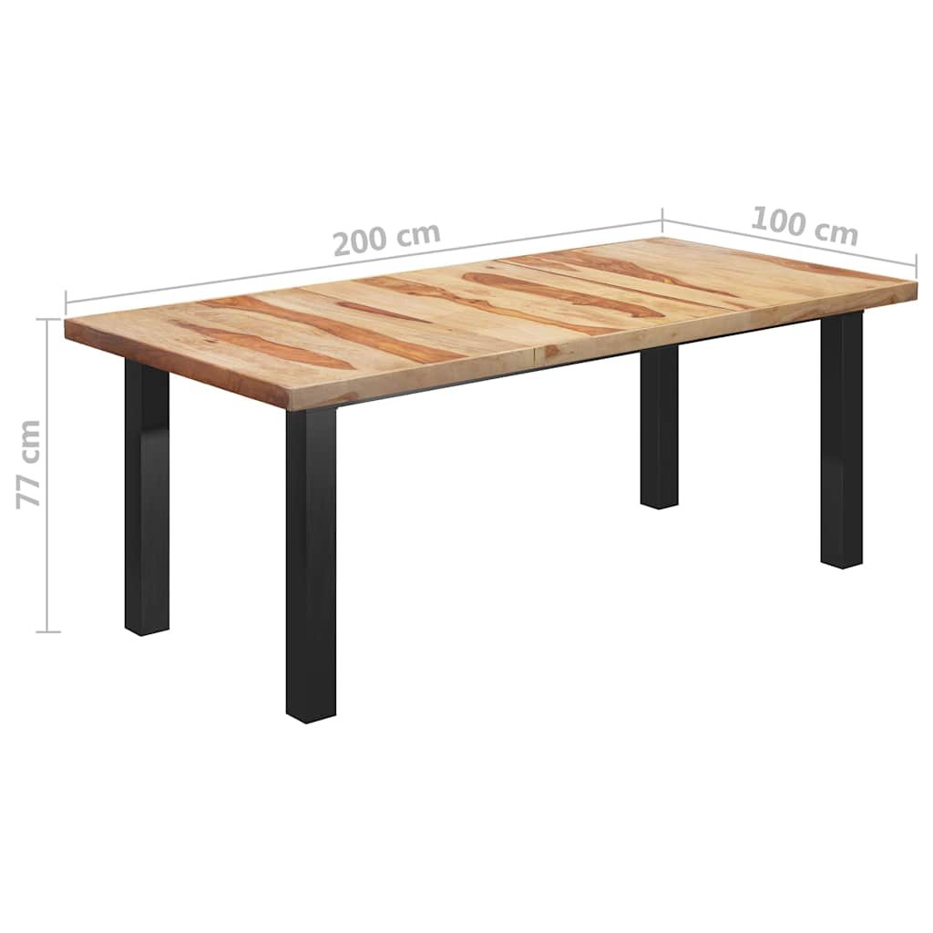 Τραπεζαρία Πόδια Σχήματος «I» 200x100x77 εκ. Μασίφ Ξύλο