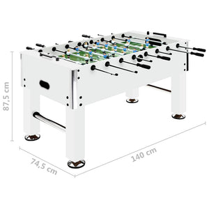 Ποδοσφαιράκι Επιτραπέζιο Λευκό 140x74,5x87,5 εκ. 60 κ. Ατσάλι - Pakobazaar