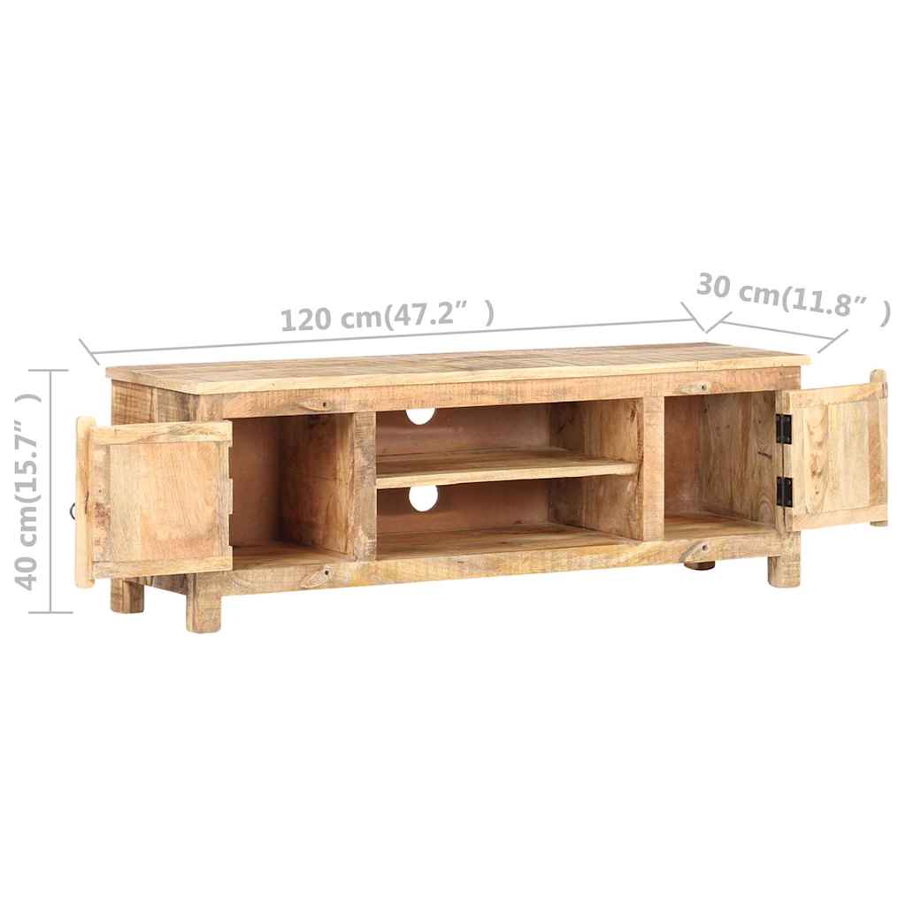 Έπιπλο Τηλεόρασης 120 x 30 x 40 εκ. από Ακατέργαστο Ξύλο Μάνγκο