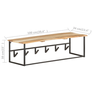 Κρεμάστρα Live Edge 100 x 34 x 38 εκ. από Μασίφ Ξύλο Ακακίας
