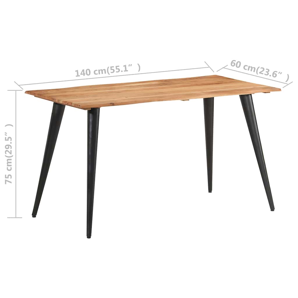 Τραπεζαρία Live Edge 140 x 60 x 75 εκ. από Μασίφ Ξύλο Ακακίας