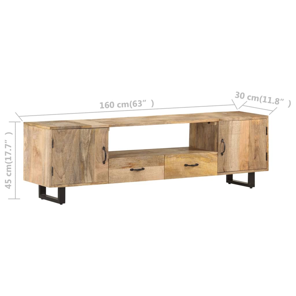 Έπιπλο Τηλεόρασης 160 x 30 x 45 εκ. από Μασίφ Ξύλο Μάνγκο