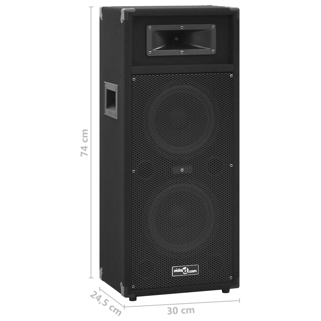 Ηχεία Επαγγελματικά Παθητικά Hifi 2 τεμ. Μαύρα 1000 W - Pakobazaar