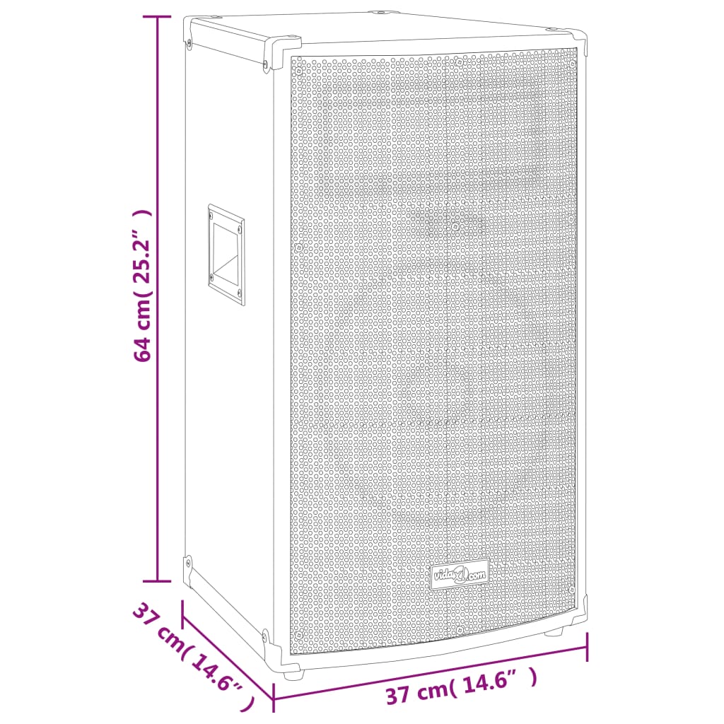 Ηχείο Επαγγελματικό Παθητικό Hifi Μαύρο 1000 W 37 x 37 x 64 εκ. - Pakobazaar