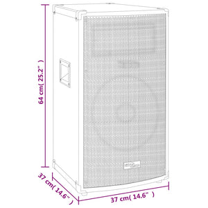 Ηχείο Επαγγελματικό Παθητικό Hifi Μαύρο 1000 W 37 x 37 x 64 εκ. - Pakobazaar