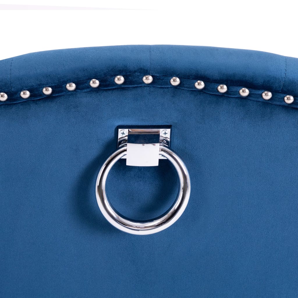 Καρέκλες Τραπεζαρίας 4 τεμ. Μπλε Βελούδινες - Pakobazaar