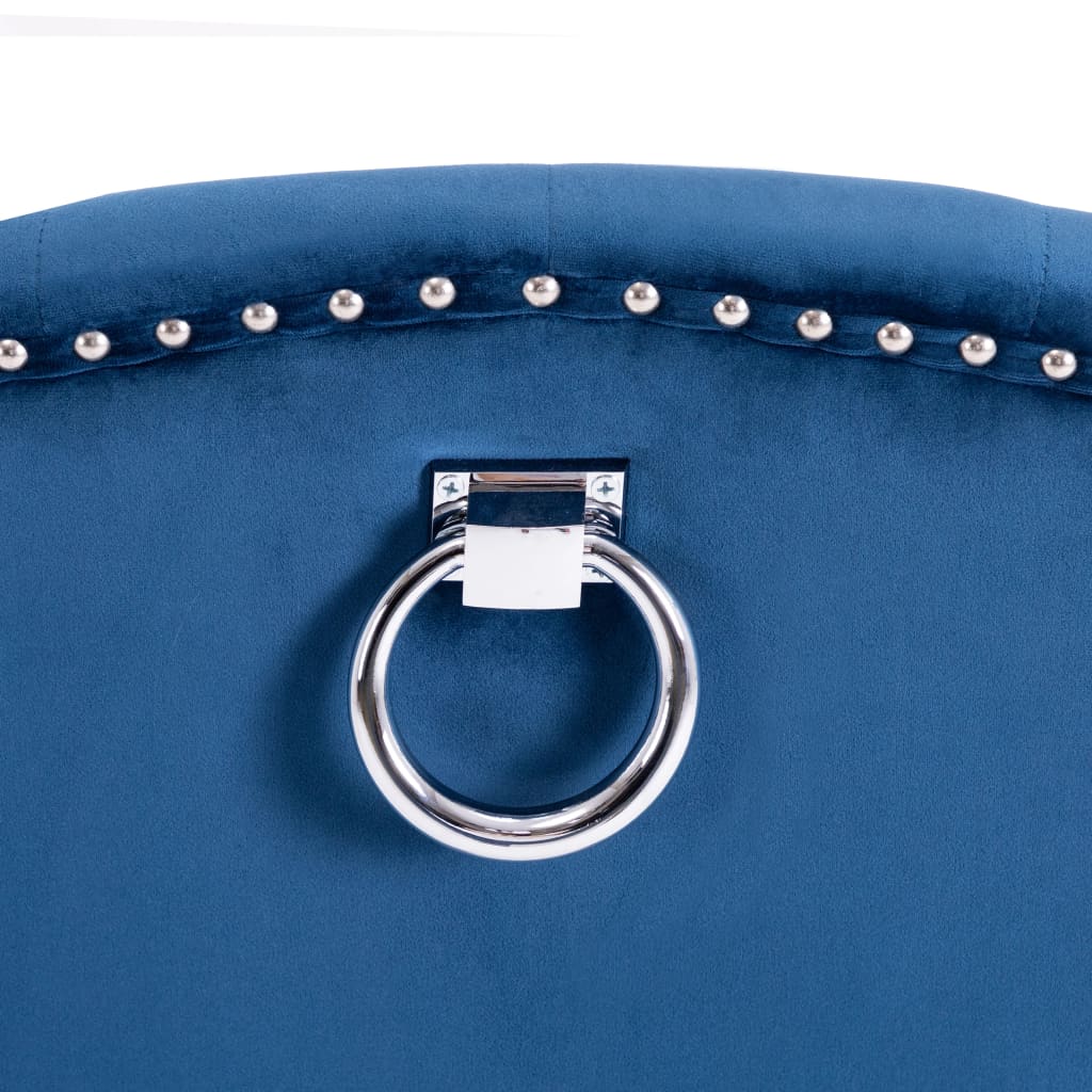 Καρέκλες Τραπεζαρίας 6 τεμ. Μπλε Βελούδινες - Pakobazaar