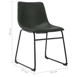 Καρέκλες Τραπεζαρίας 2 τεμ. Γκρι από Συνθετικό Δέρμα