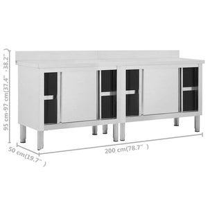Ερμάρια Συρόμενες Πόρτες 2 τεμ. 200x50x(95-97) εκ. Ανοξ. Ατσάλι - Pakobazaar