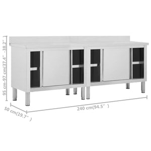 Ερμάρια Συρόμενες Πόρτες 2 τεμ. 240x50x(95-97) εκ. Ανοξ. Ατσάλι - PAKOBAZAAR