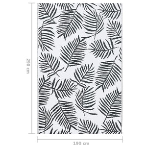 Χαλί εξωτερικού χώρου ARAKIL Λευκό και μαύρο 190x290 cm PP - PAKOBAZAAR