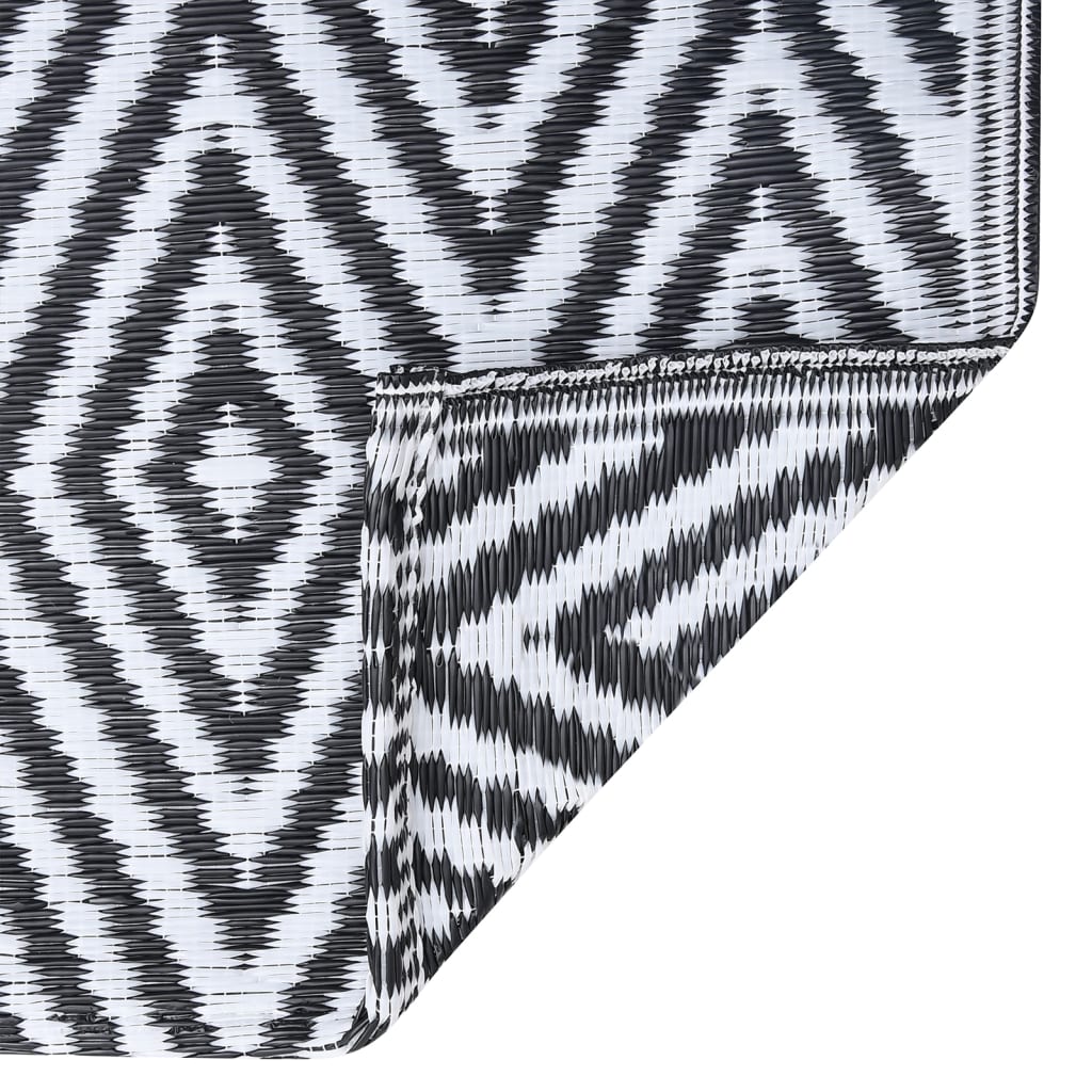 Χαλί εξωτερικού χώρου ARAKIL Λευκό και μαύρο 120x180 cm PP - PAKOBAZAAR