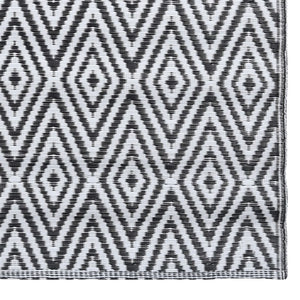 Χαλί εξωτερικού χώρου ARAKIL Λευκό και μαύρο 160x230 cm PP - PAKOBAZAAR