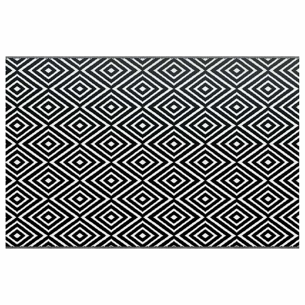 Χαλί εξωτερικού χώρου ARAKIL Λευκό και μαύρο 190x290 cm PP - PAKOBAZAAR