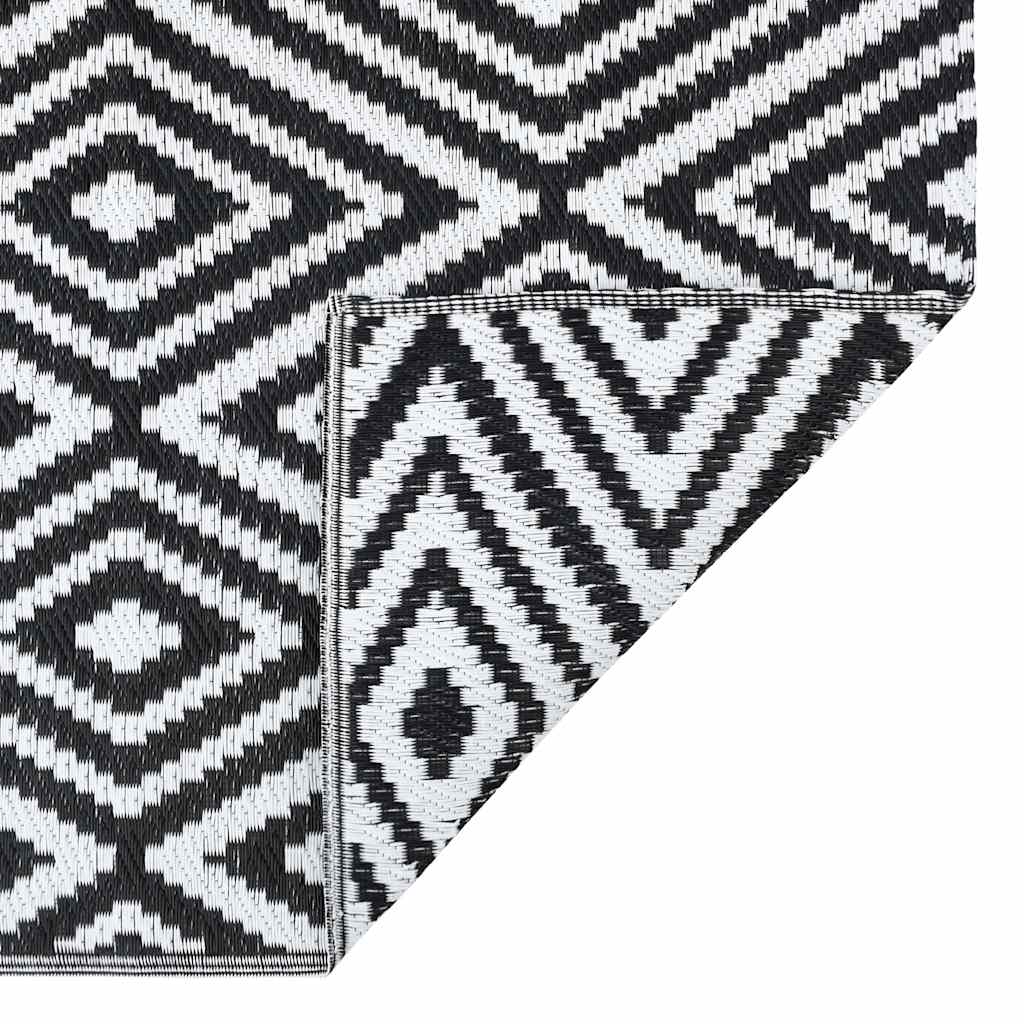 Χαλί εξωτερικού χώρου ARAKIL Λευκό και μαύρο 190x290 cm PP - PAKOBAZAAR