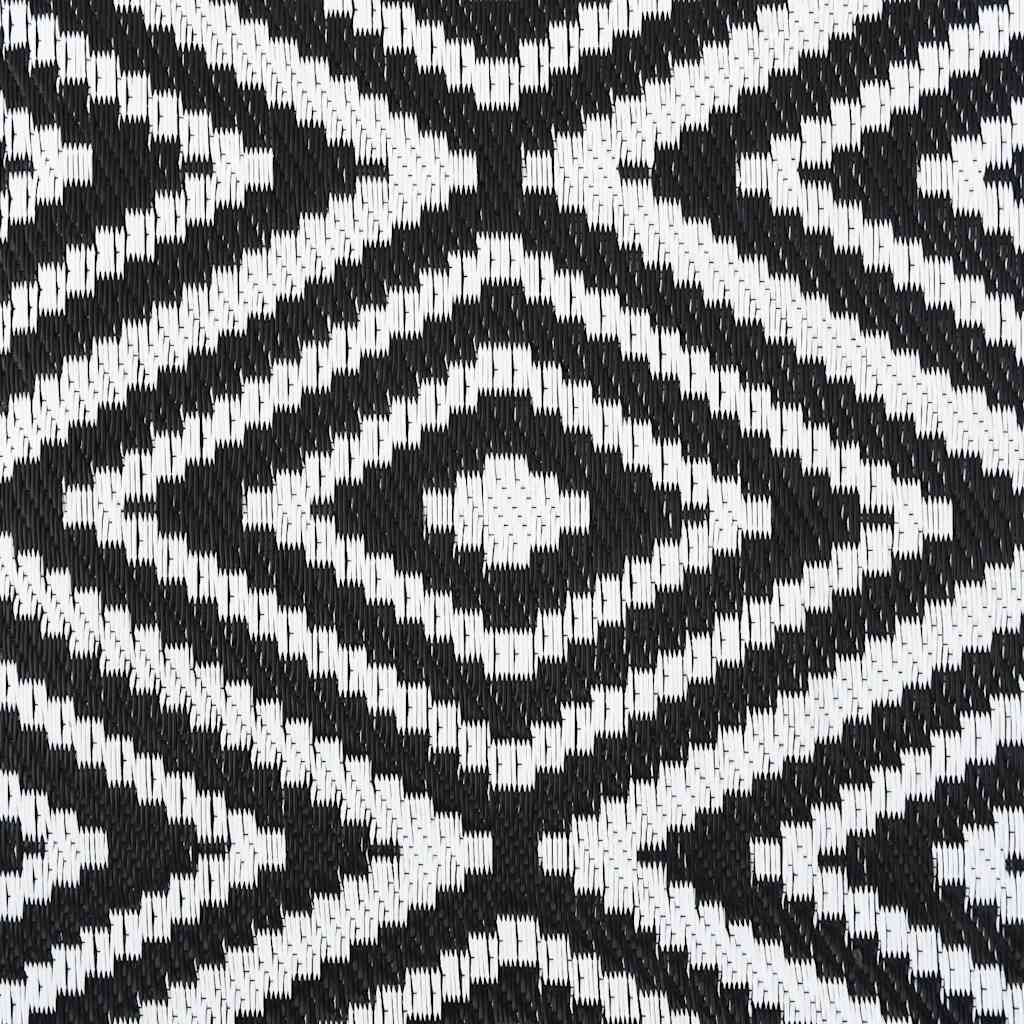 Χαλί εξωτερικού χώρου ARAKIL Λευκό και μαύρο 190x290 cm PP - PAKOBAZAAR