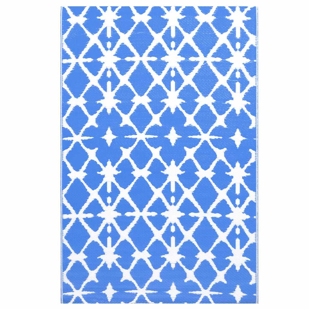 Χαλί εξωτερικού χώρου ARAKIL Μπλε και λευκό 80x150 cm PP - PAKOBAZAAR