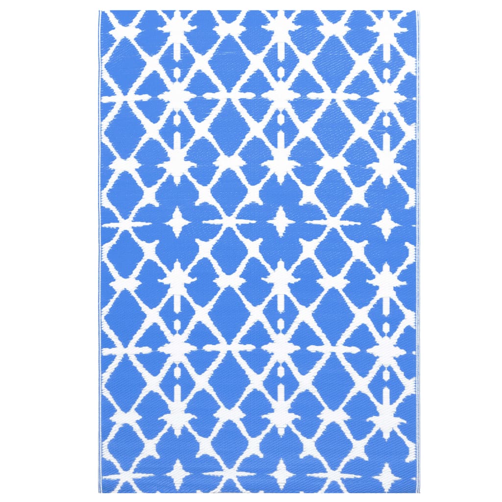 χαλί εξωτερικού χώρου ARAKIL μπλε και λευκό 120x180 cm PP - PAKOBAZAAR