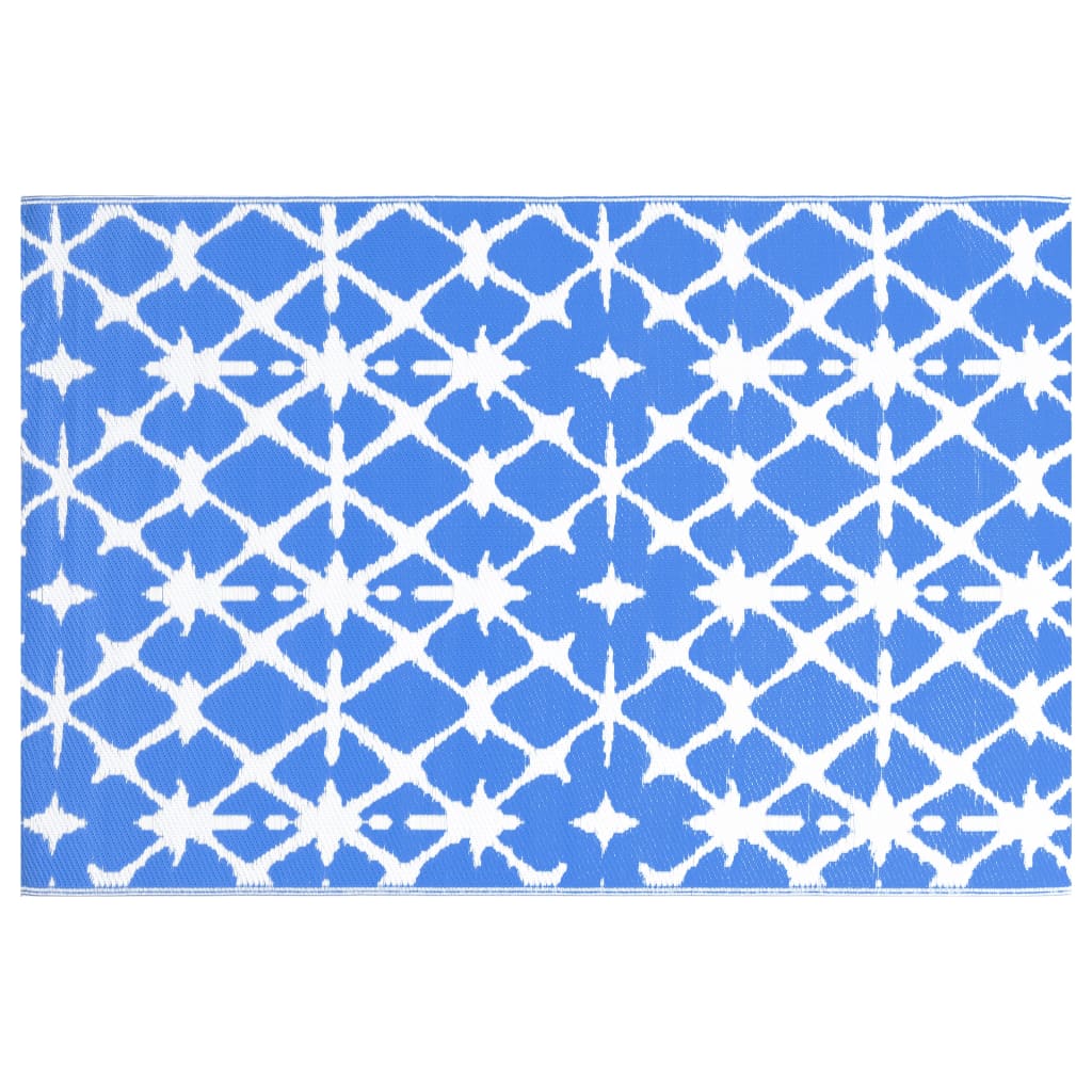 χαλί εξωτερικού χώρου ARAKIL μπλε και λευκό 120x180 cm PP - PAKOBAZAAR