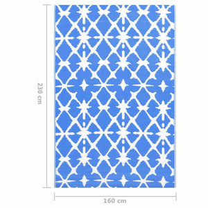 χαλί εξωτερικού χώρου ARAKIL μπλε και λευκό 160x230 cm PP - Pakobazaar