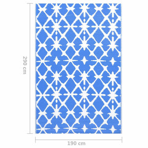 χαλί εξωτερικού χώρου ARAKIL μπλε και λευκό 190x290 cm PP - Pakobazaar