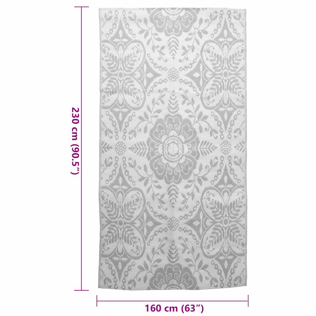 χαλί εξωτερικού χώρου ARAKIL ανοιχτό γκρι 160x230 cm PP - PAKOBAZAAR