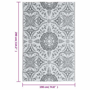 Χαλί εξωτερικού χώρου ARAKIL ανοιχτό γκρι 190x290 cm PP - PAKOBAZAAR
