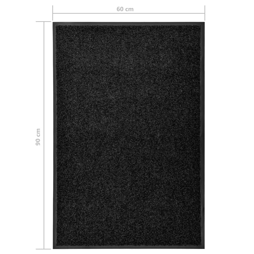 Πατάκι Εισόδου Πλενόμενο Μαύρο 60 x 90 εκ.