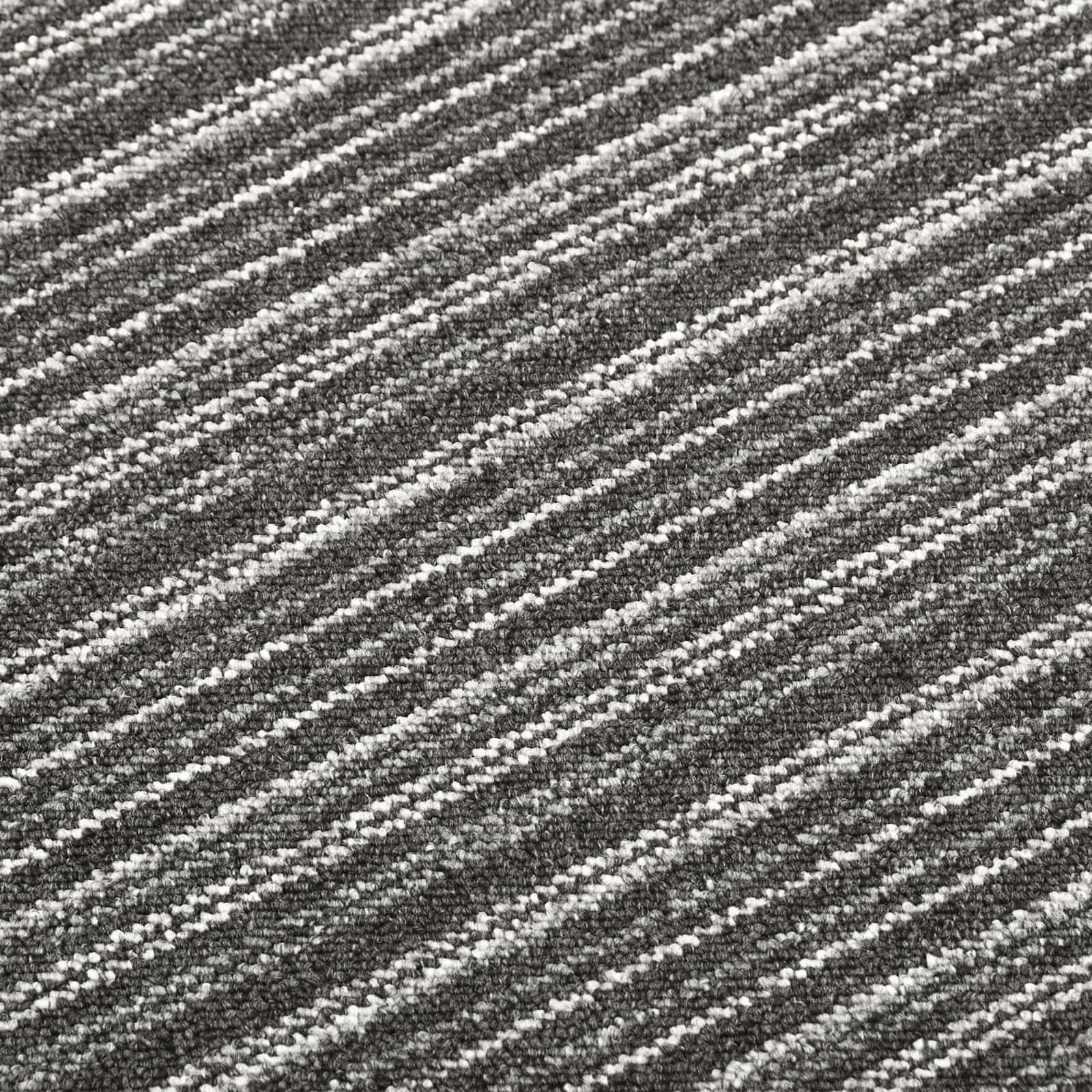 Χαλί 20 pcs Ριγέ ανθρακί 50 x 50 cm 100% Πολυπροπυλένιο - Pakobazaar