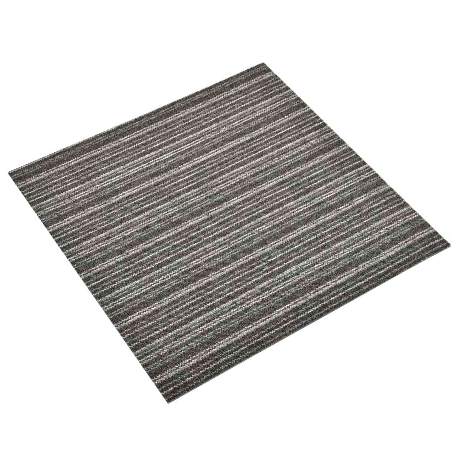 Χαλί 20 pcs Ριγέ ανθρακί 50 x 50 cm 100% Πολυπροπυλένιο - Pakobazaar